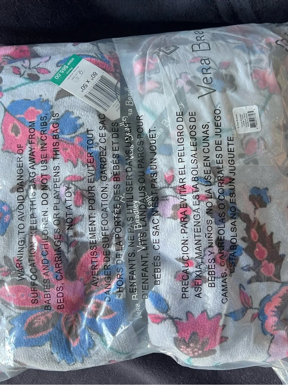 SEALED Vera Bradley Plush Throw Blanket (80
